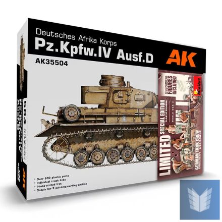 PZ.KPFW.IV AUSF.D AFRIKA KORPS +5 FIGURES GERMAN TANK CREW AFRIKA KORPS 1/35