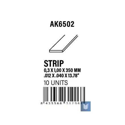 STYRENE STRIP - Strips 0.30 x 1.00 x 350mm