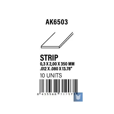 STYRENE STRIP - Strips 0.30 x 2.00 x 350mm