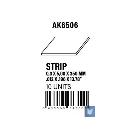 STYRENE STRIP - Strips 0.30 x 5.00 x 350mm