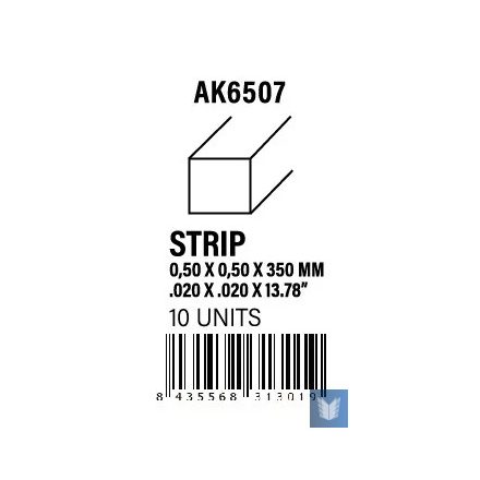 STYRENE STRIP - Strips 0.50 x 0.50 x 350mm