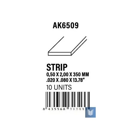 STYRENE STRIP - Strips 0.50 x 2.00 x 350mm