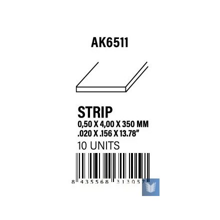 STYRENE STRIP - Strips 0.50 x 4.00 x 350mm