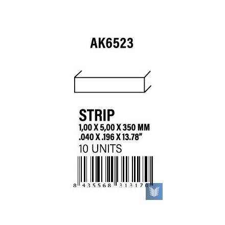 STYRENE STRIP - Strips 1.00 x 5.00 x 350mm