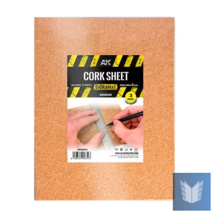 Building material - CORK SHEETS - FINE GRAINED-200x300x3mm(2 SHEETS)