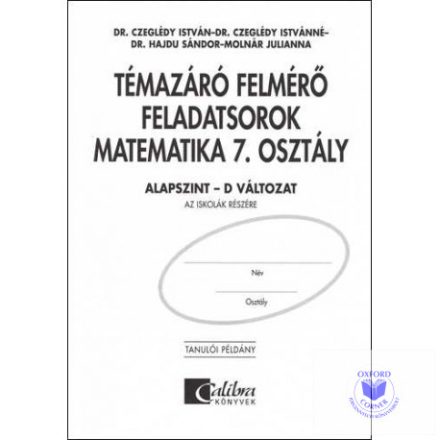 Témazáró felmérő feladatsorok matematika 7. osztály D változat alapszint