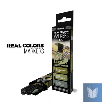 WWII ALLIED AIRCRAFT COCKPIT COLORS - SET 3 REAL COLORS MARKERS