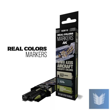 WWII AXIS AIRCRAFT COCKPIT COLORS - SET 3 REAL COLORS MARKERS